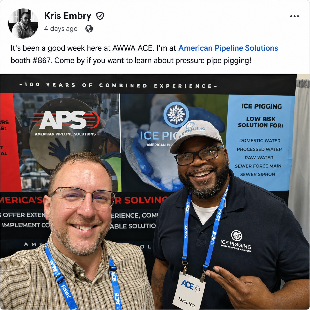 AWWA ACE 2025 pressure pipe pigging booth update